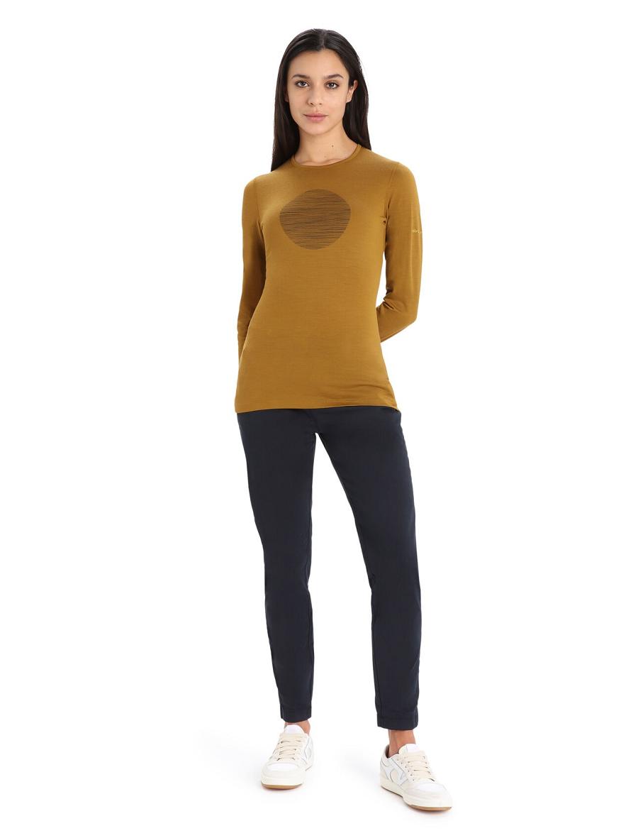 Clove Icebreaker Merino 200 Oasis Long Sleeve Crewe Ski Circle Women's Base Layers | AU 1835SGLO